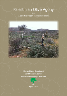 Palestinian Olive Agony 2013 a Statistical Report on Israeli Violations