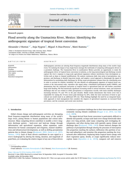 Flood Severity Along the Usumacinta River, Mexico: Identifying the Anthropogenic Signature of Tropical Forest Conversion