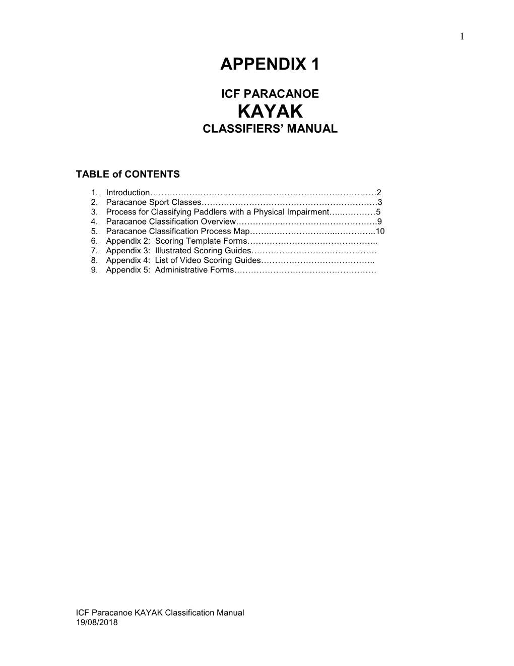 Kayak Classifiers's Manual