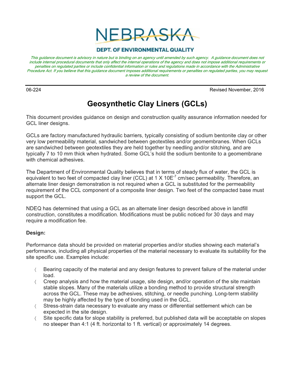 Geosynthetic Clay Liners (Gcls)