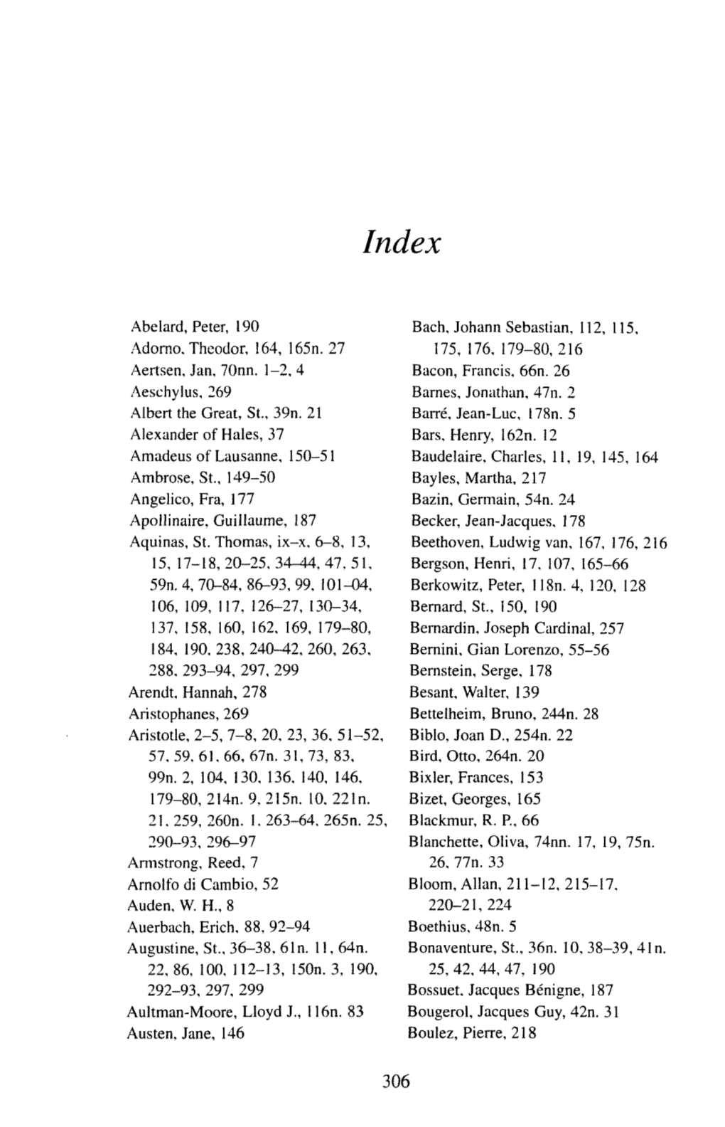 Abelard, Peter, 190 Adorno. Thcodor, 164, 165N. 27 Aertsen. Jan