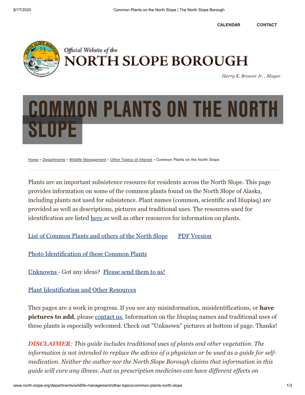 Common Plants on the North Slope | the North Slope Borough