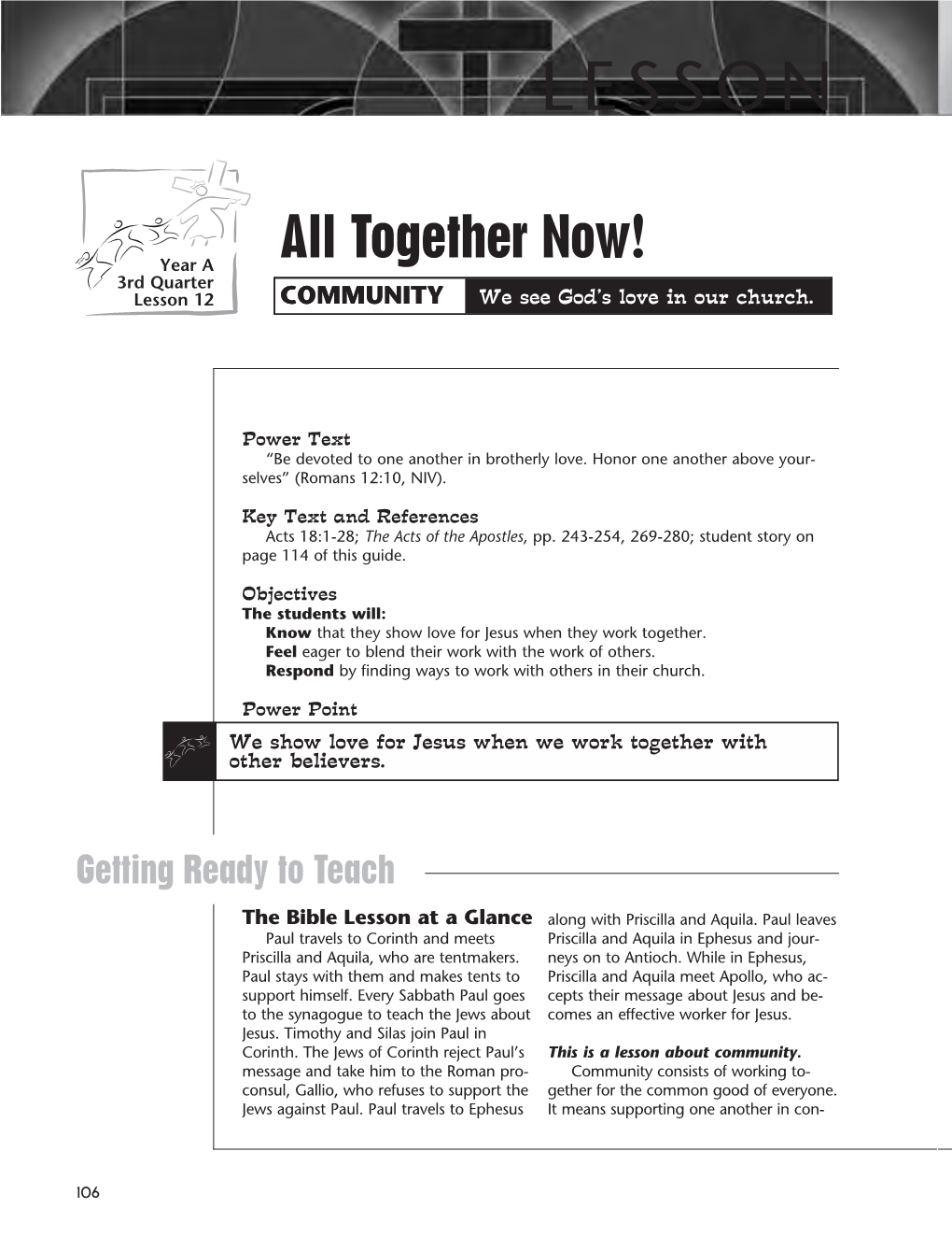 Bible Lesson at a Glance Along with Priscilla and Aquila