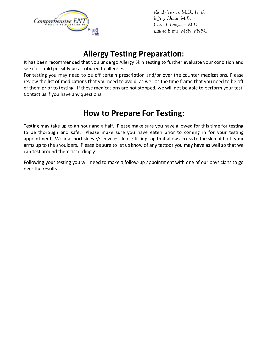 Allergy Testing