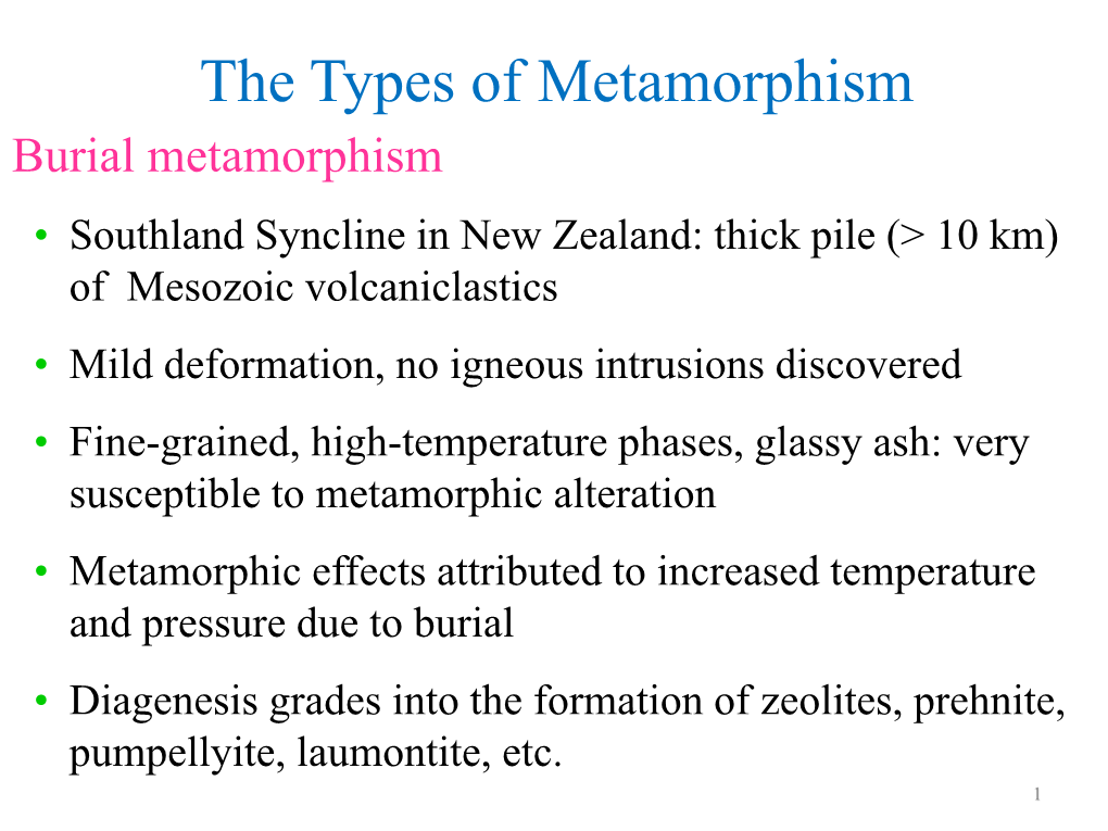 Chapter 22: Classification of Metamorphic Rocks