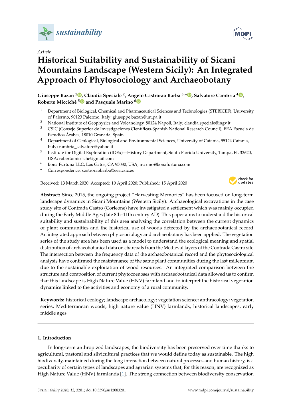 Western Sicily): an Integrated Approach of Phytosociology and Archaeobotany