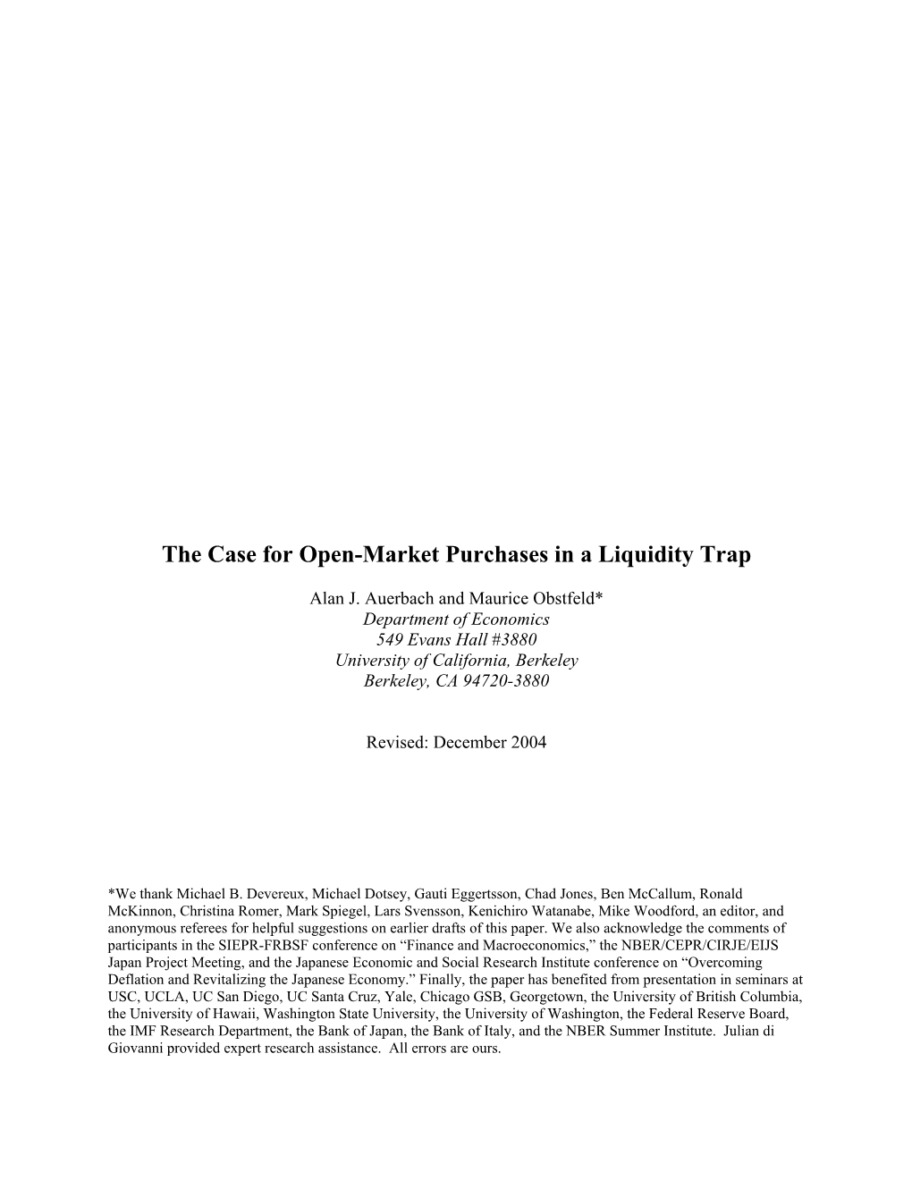 The Case for Open-Market Purchases in a Liquidity Trap