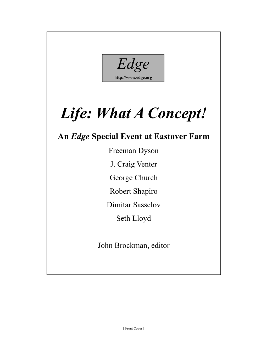 Life: What a Concept! Edge