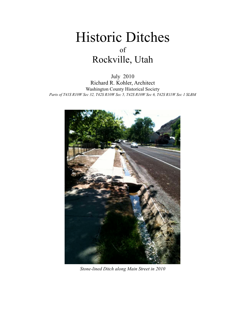 Historic Ditches of Rockville, Utah