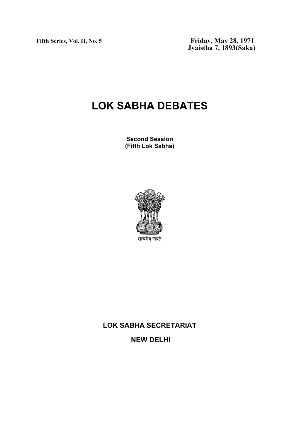 Lok Sabha Debates