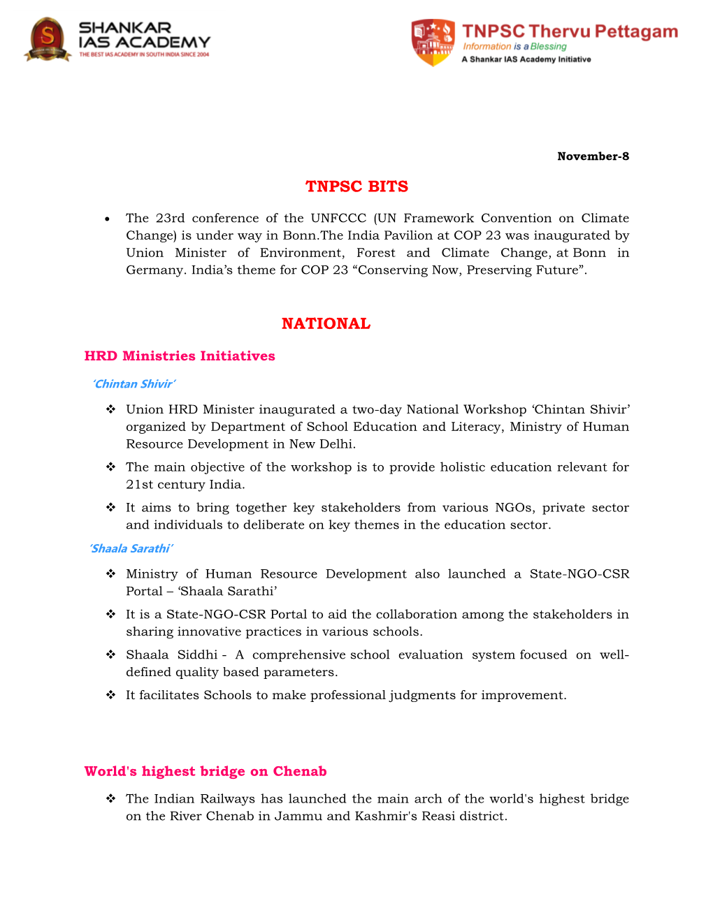 Tnpsc Bits National