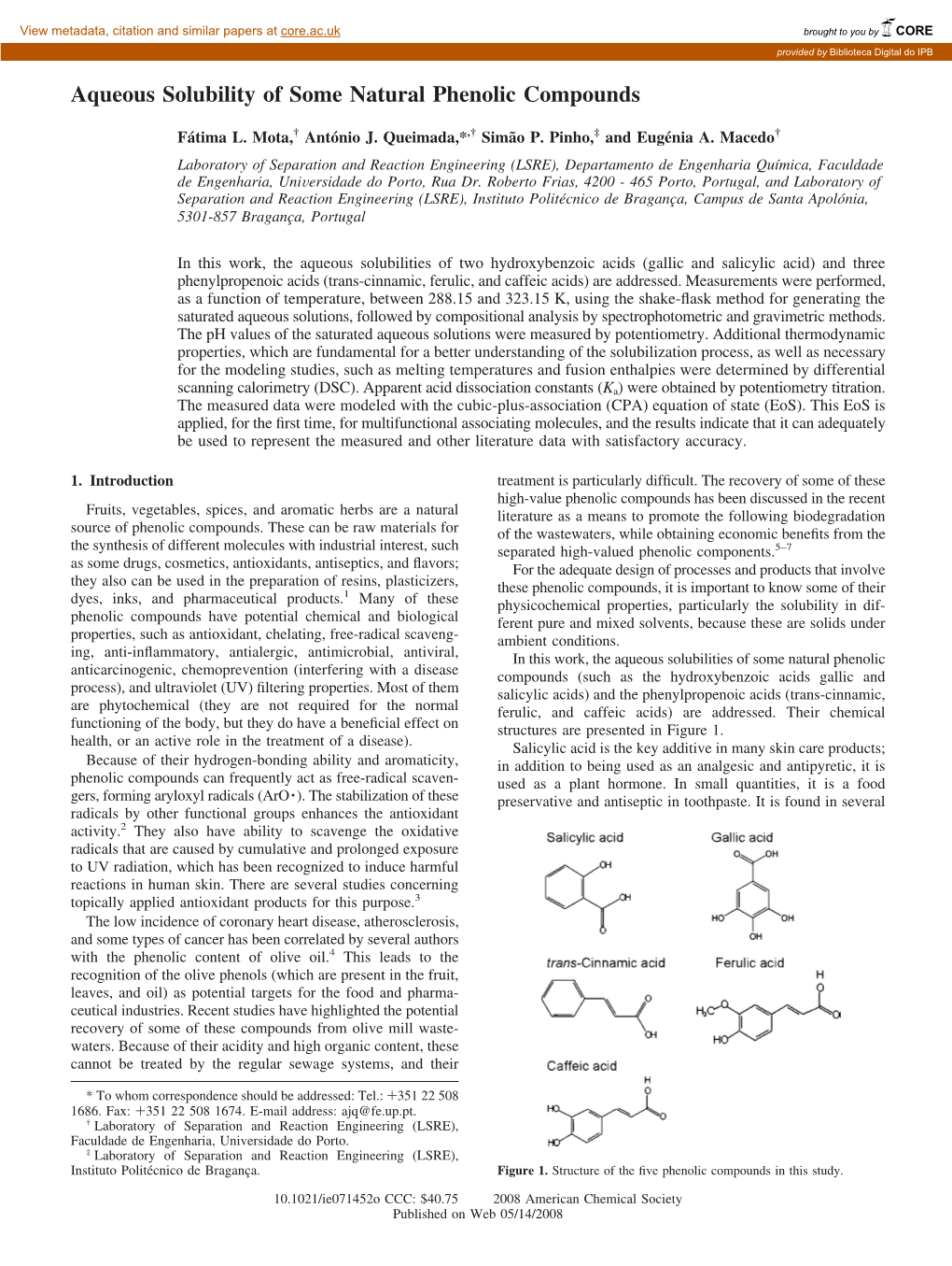 Aqueous Solubility of Some Natural Phenolic Compounds