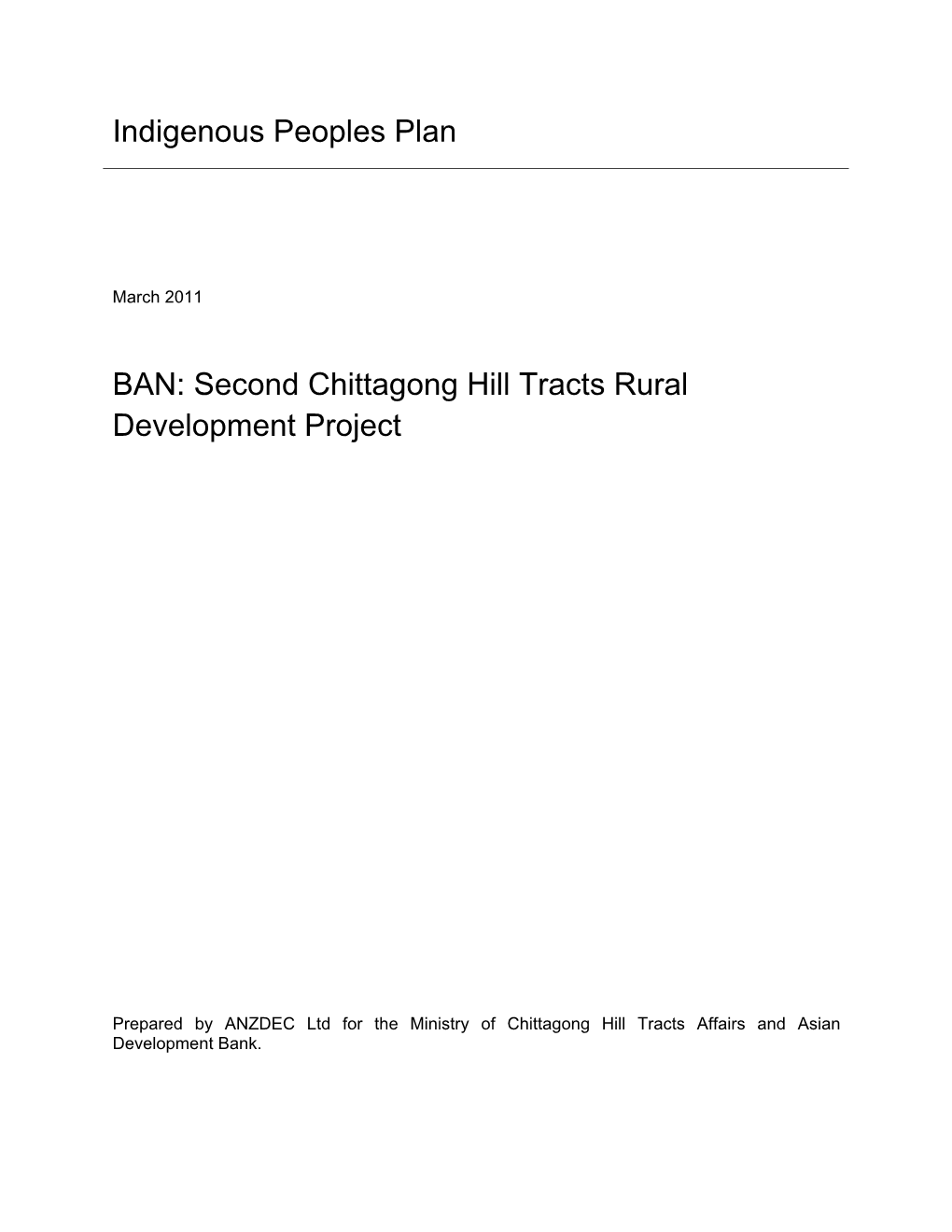 IPP: Bangladesh: Second Chittagong Hill Tracts Rural Development Project