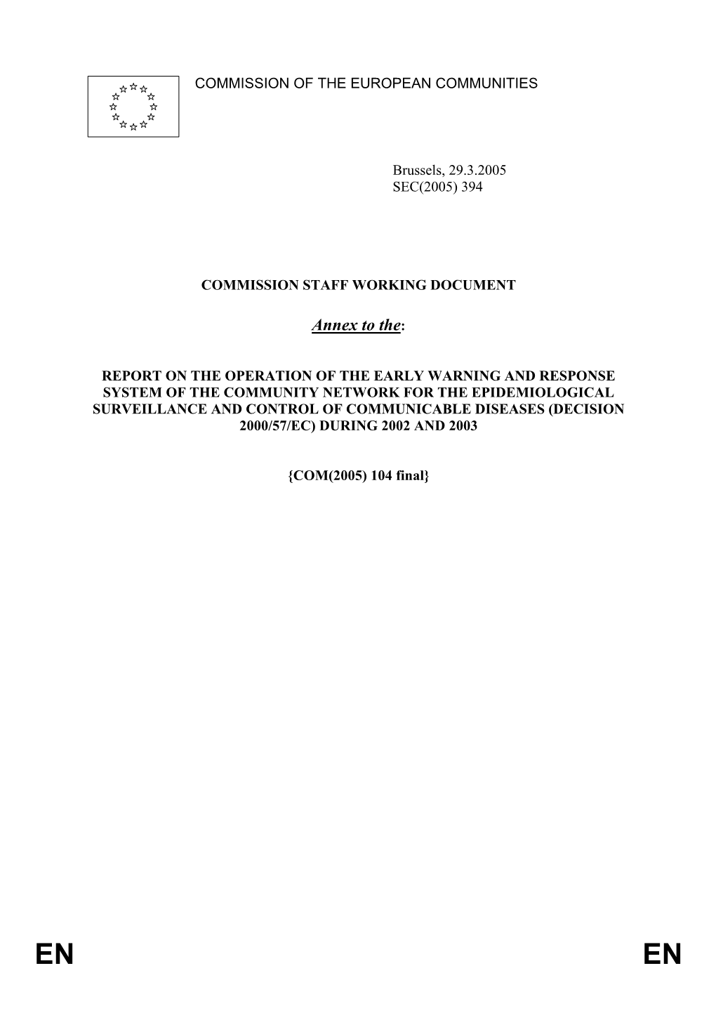 Commission Staff Working Document