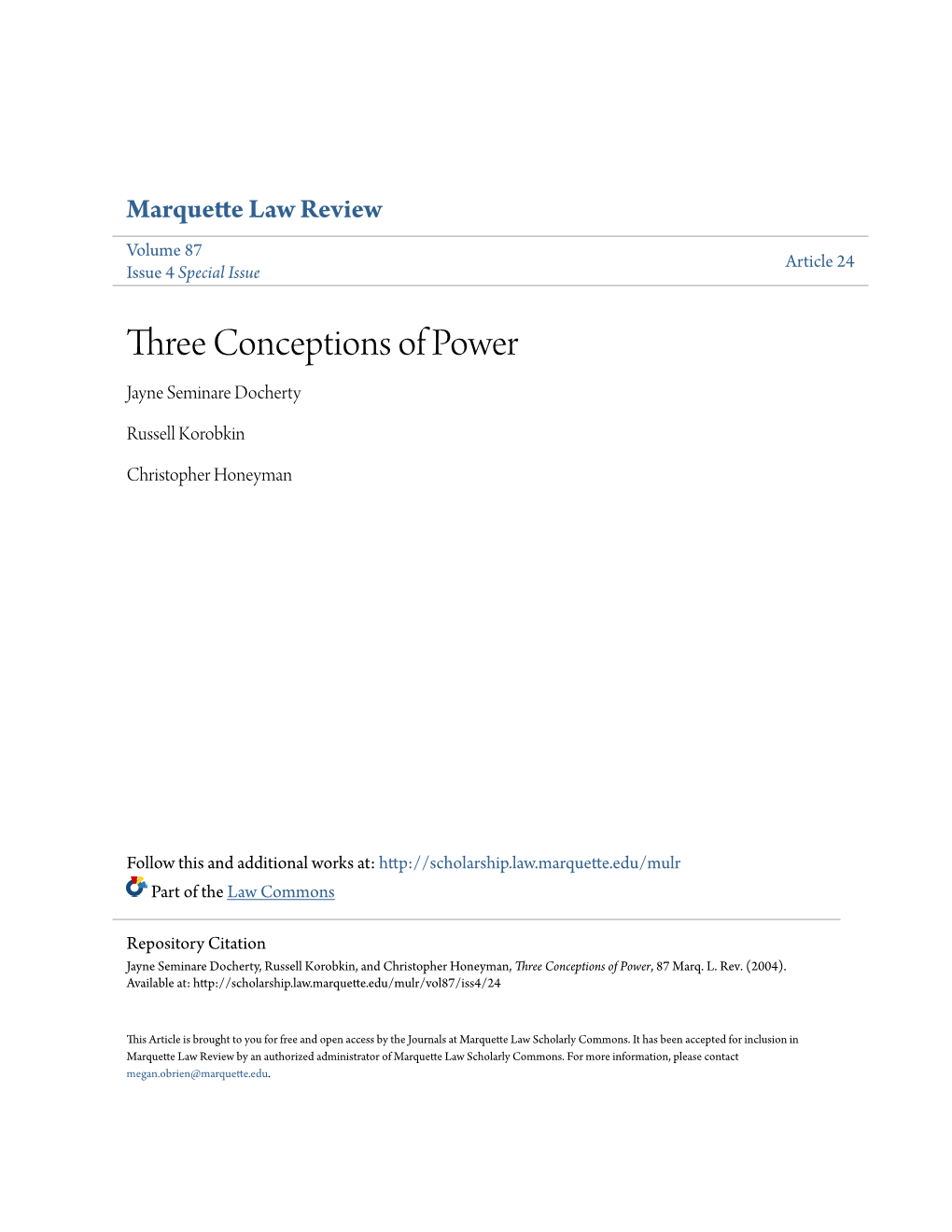 Three Conceptions of Power Jayne Seminare Docherty