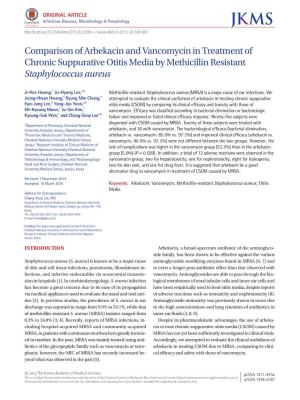 Comparison of Arbekacin and Vancomycin in Treatment of Chronic Suppurative Otitis Media by Methicillin Resistant Staphylococcus Aureus