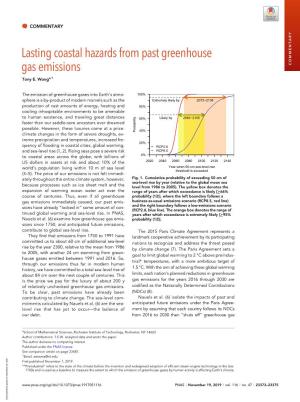 Lasting Coastal Hazards from Past Greenhouse Gas Emissions COMMENTARY Tony E
