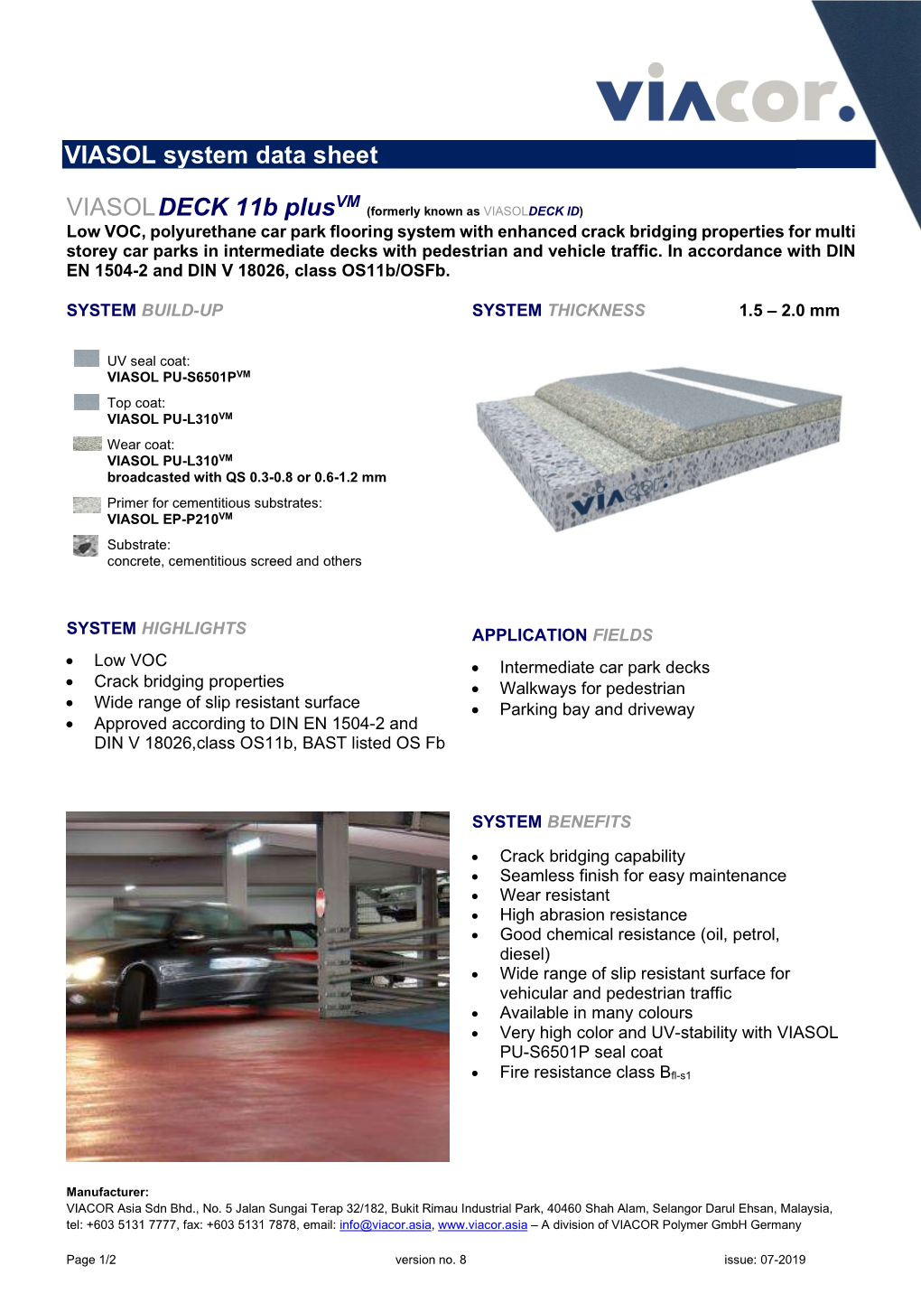 VIASOL System Data Sheet VIASOLDECK 11B Plusvm