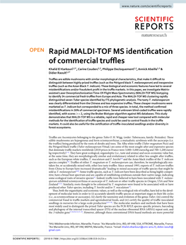 Rapid MALDI-TOF MS Identification of Commercial Truffles