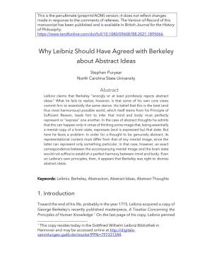 Why Leibniz Should Have Agreed with Berkeley About Abstract Ideas