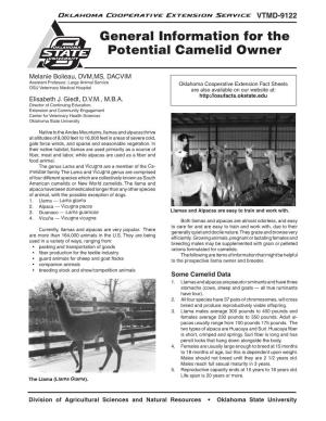 General Information for the Potential Camelid Owner