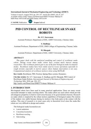 Pid Control of Rectilinear Snake Robots