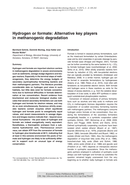 Hydrogen Or Formate : Alternative Key Players in Methanogenic Degradation