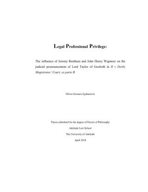 Legal Professional Privilege