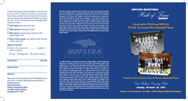Hall of Fame Program Will Be Published to Commemorate the 1975-76 Squad, Coached by Roger Gaeckler, Went 18-12 and Earned the Program the Class of 2015