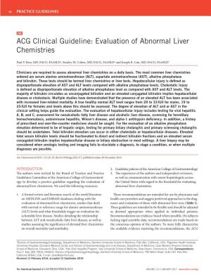 ACG Clinical Guideline: Evaluation of Abnormal Liver Chemistries