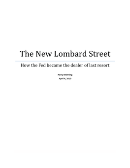 The New Lombard Street, Intro and Ch 1