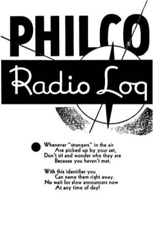 Philco Radio Log 1934