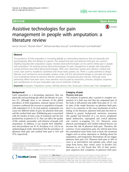 Assistive Technologies for Pain Management in People With