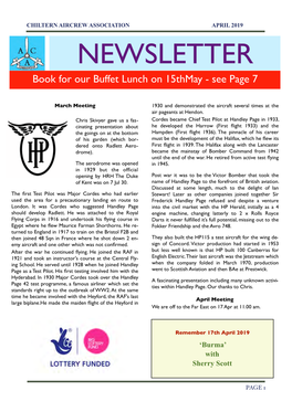 NEWSLETTER Book for Our Buffet Lunch on 15Thmay - See Page 7