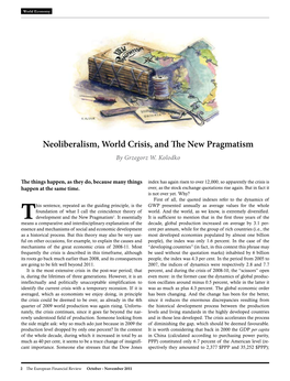 Neoliberalism, World Crisis, and the New Pragmatism by Grzegorz W