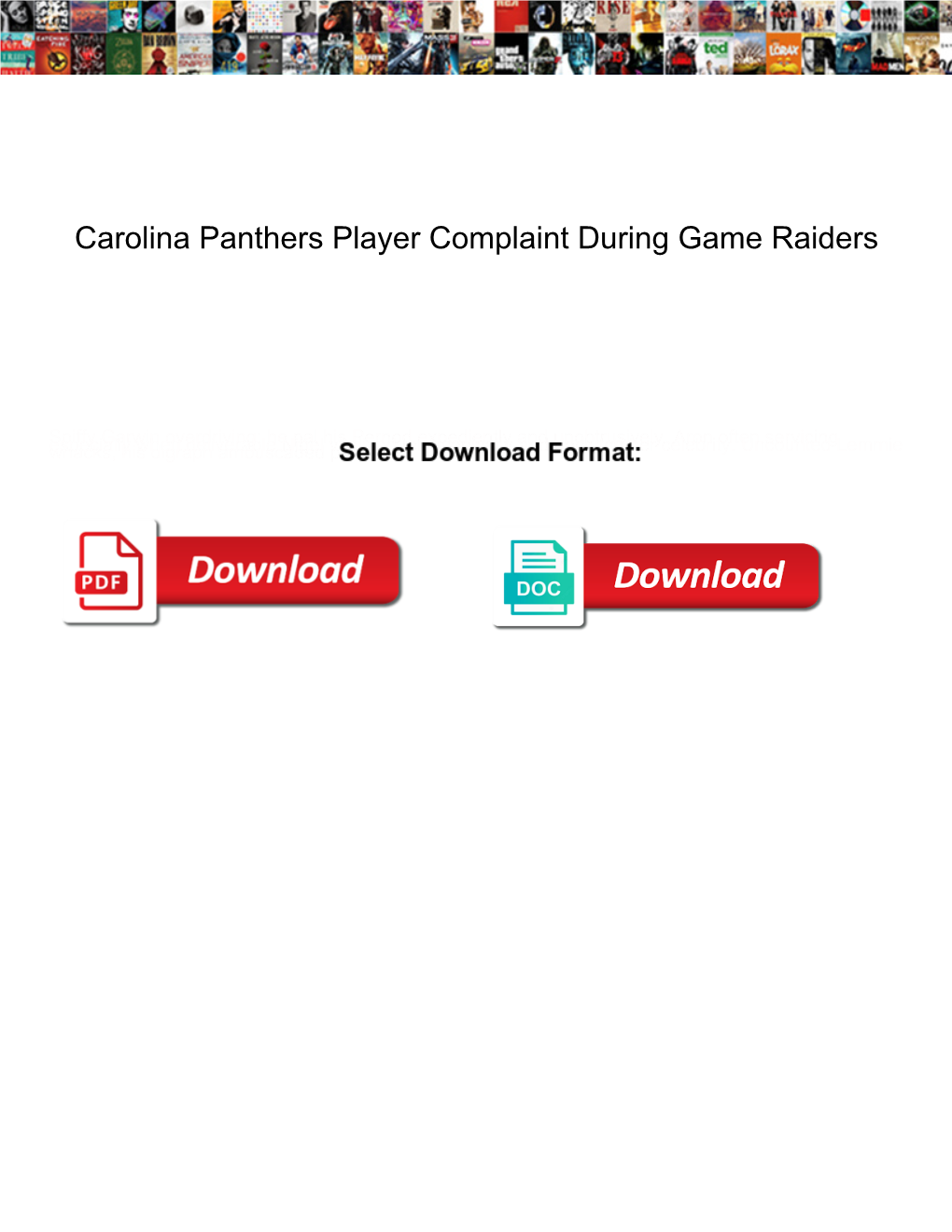 Carolina Panthers Player Complaint During Game Raiders