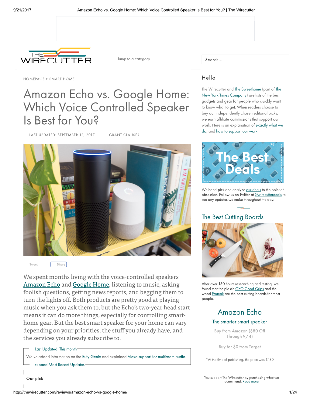 Amazon Echo Vs. Google Home: Which Voice Controlled Speaker Is Best for You? | the Wirecutter