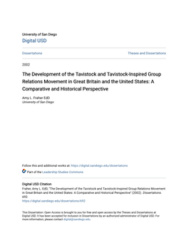 The Development of the Tavistock and Tavistock-Inspired Group Relations Movement in Great Britain and the United States: a Comparative and Historical Perspective