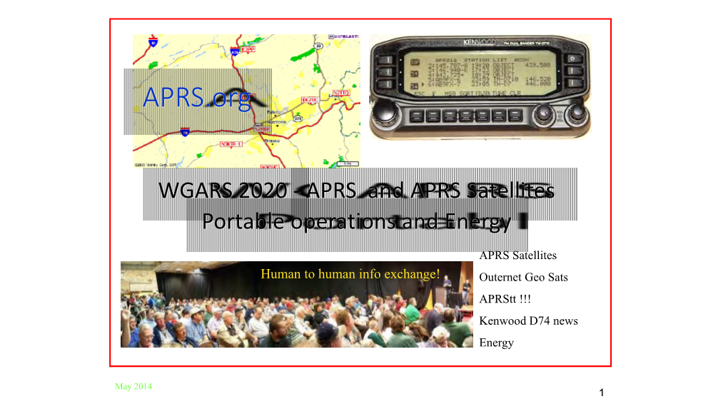 WGARS 2020 - APRS and APRS Satellites Portable Operations and Energy