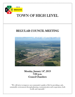 TOWN of HIGH LEVEL Briefing Note