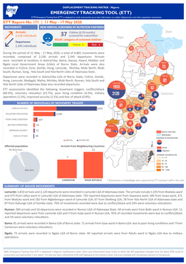 IOM Nigeria DTM Emergency Tracking Tool (ETT) Report No.171