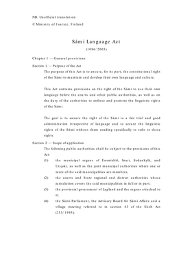 Sámi Language Act