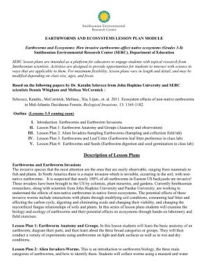 Earthworms and Ecosystems Lesson Plan Module