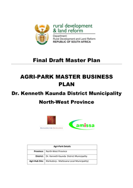 Final Draft Master Plan AGRI-PARK MASTER BUSINESS PLAN