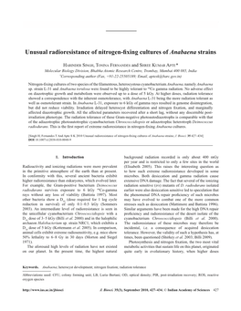 Unusual Radioresistance of Nitrogen-Fixing Cultures of Anabaena