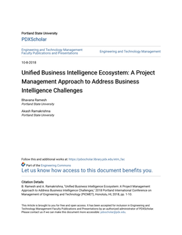 A Project Management Approach to Address Business Intelligence Challenges