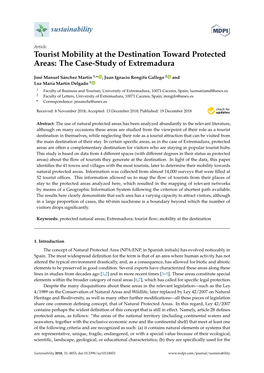 Tourist Mobility at the Destination Toward Protected Areas: the Case-Study of Extremadura