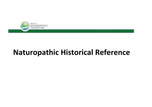 Naturopathic Historical Reference