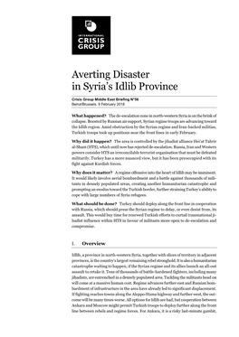 B056 Averting Disaster in Syrias Idlib Province