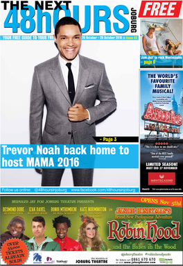 Trevor Noah Back Home to Host MAMA 2016